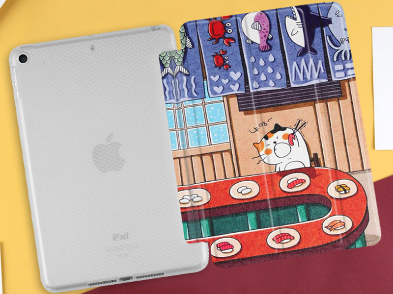 Color printing of flat leather case